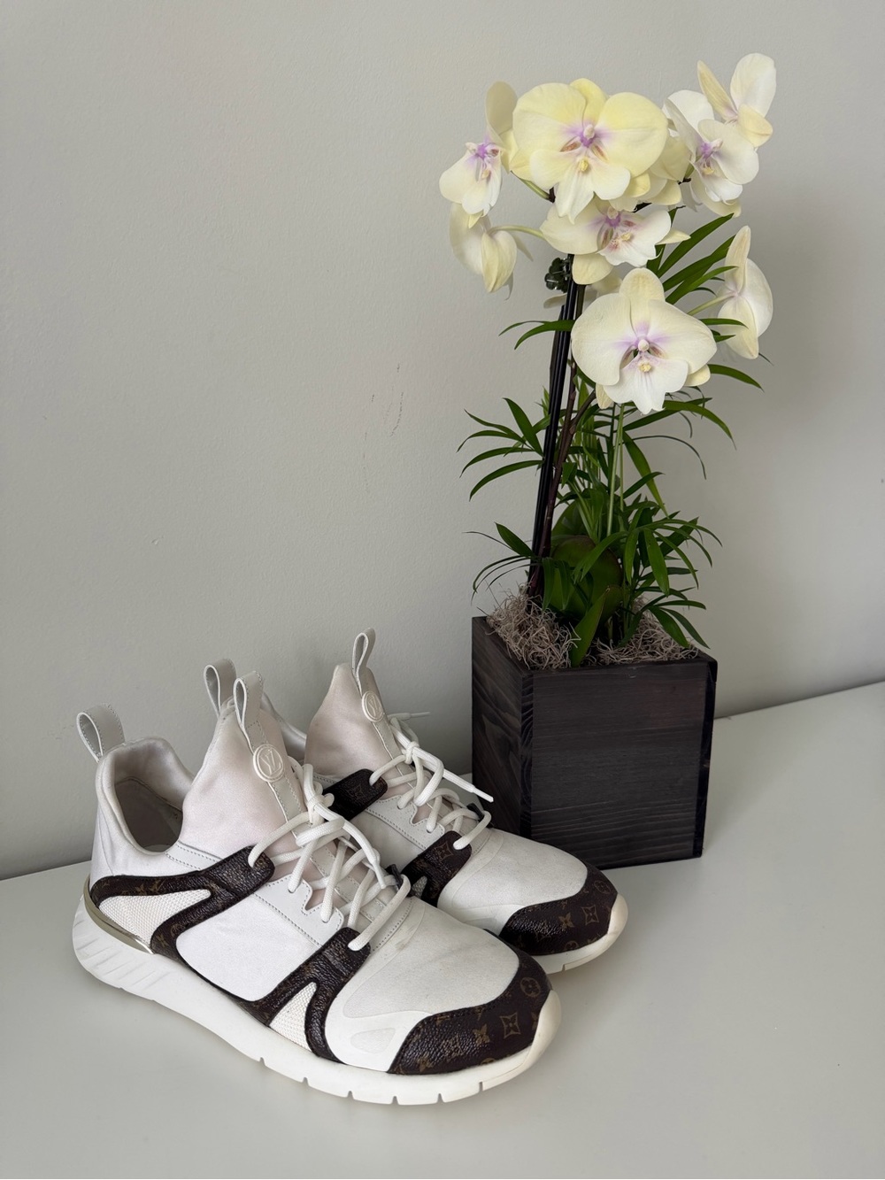 Louis Vuitton Aftergame Sneakers White Monogram Canvas Size 41